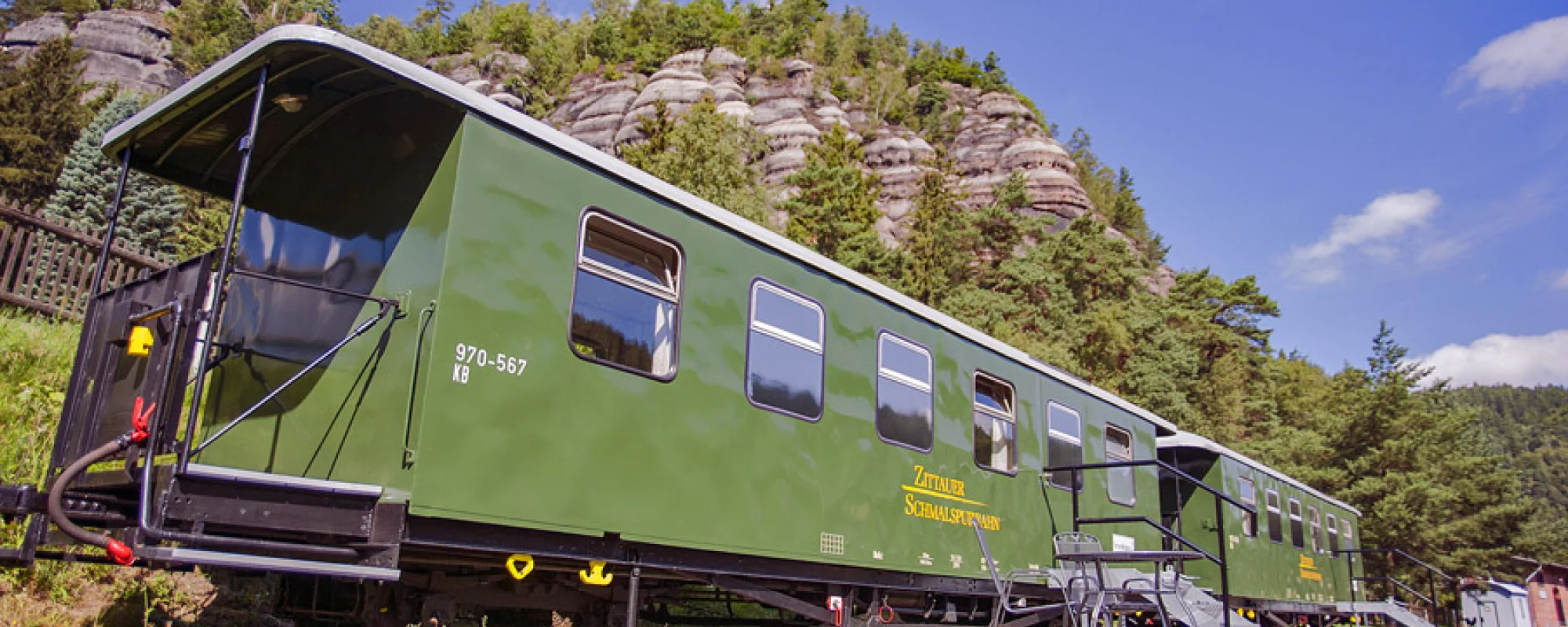 Ferienwaggons an der Zittauer Schmalspurbahn